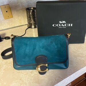 Coach Teal Tabby Suede Leather Women's Bag